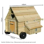 Dorset Stroller Chicken Coop - Vertical Door - No Heart Window - Image 3